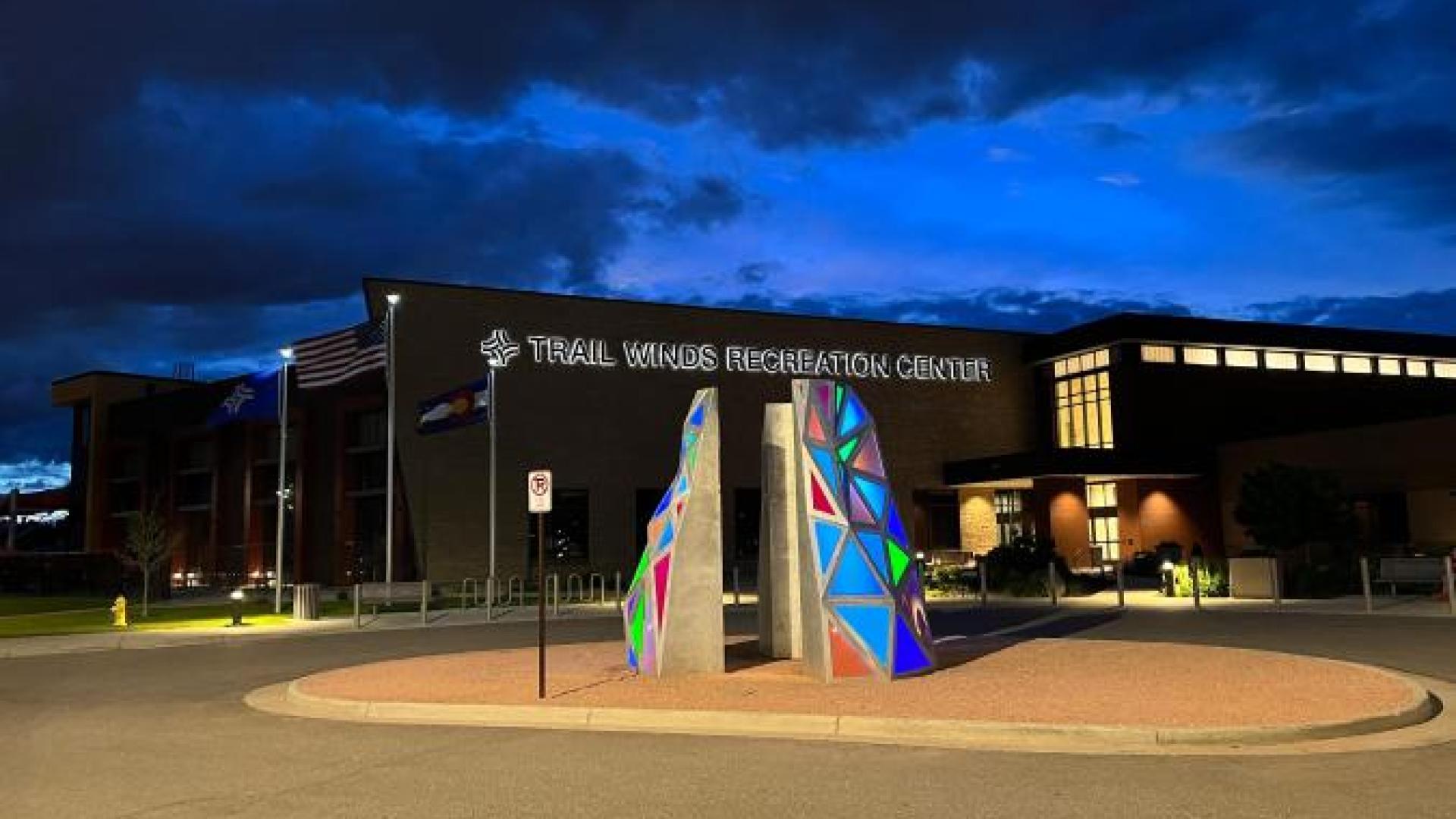 Trail Winds Rec Center at Night