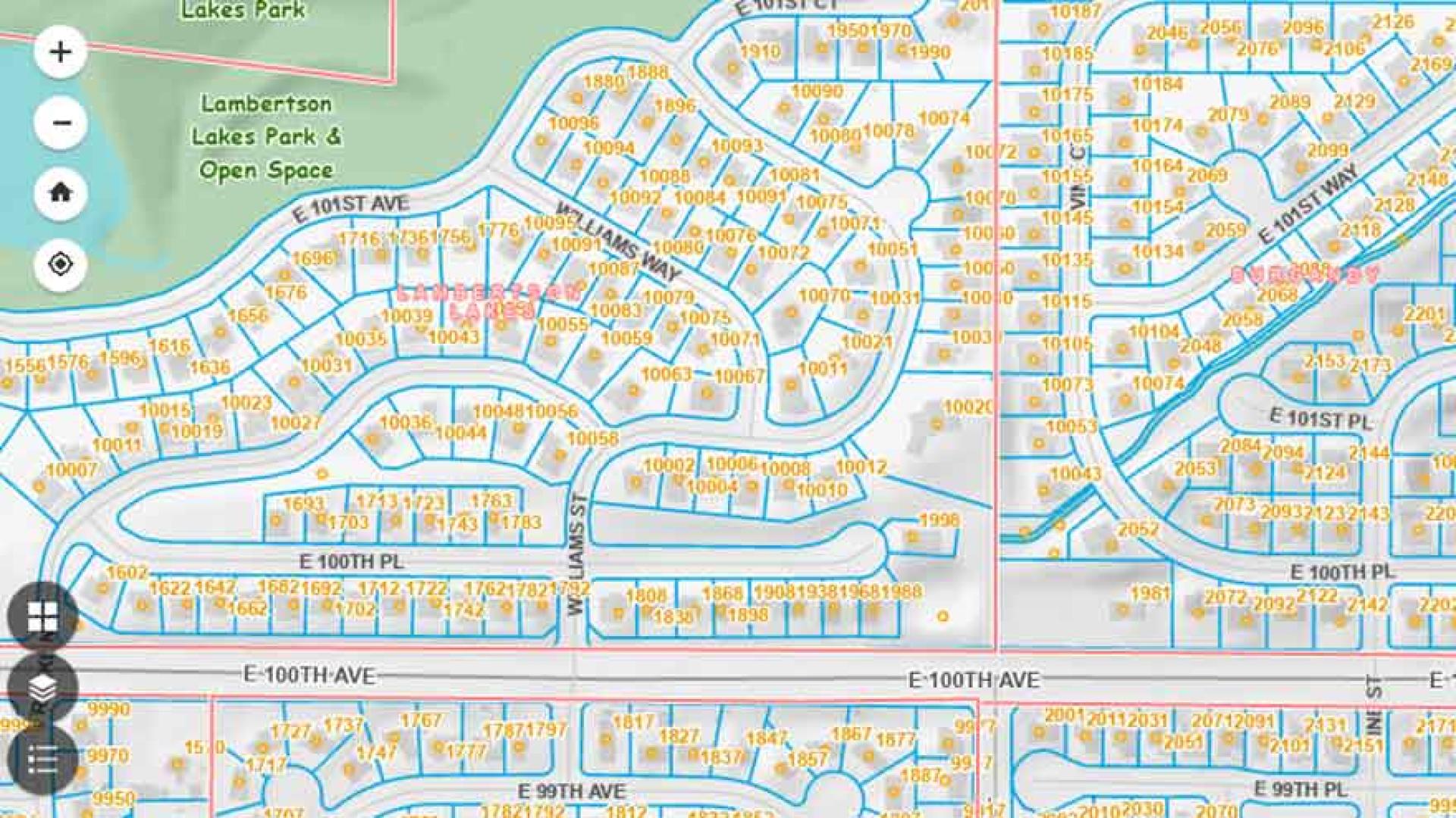 Screenshot of the interactive city web map.