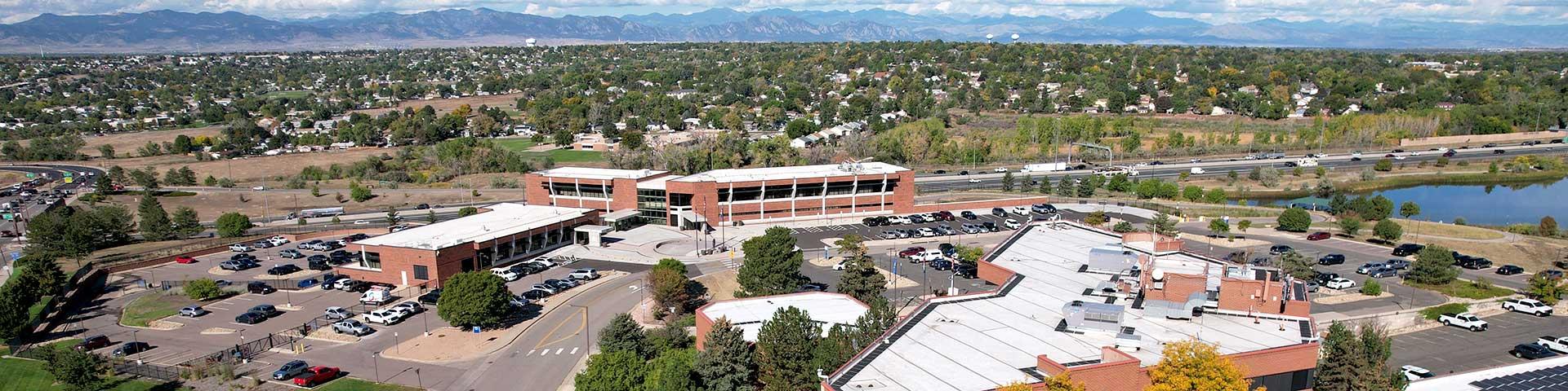 Aerial View of Thornton City Hall and Thornton.