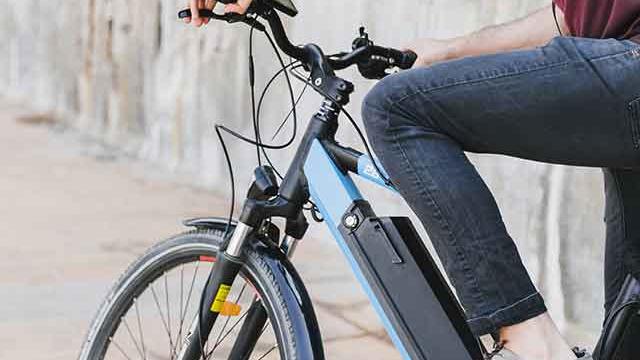 A person on an e-bike.