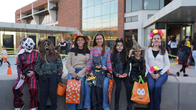 group of children in halloween costumes