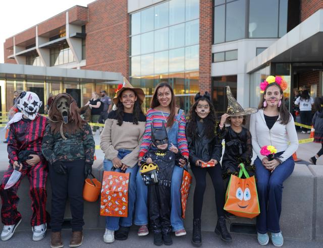 group of children in halloween costumes