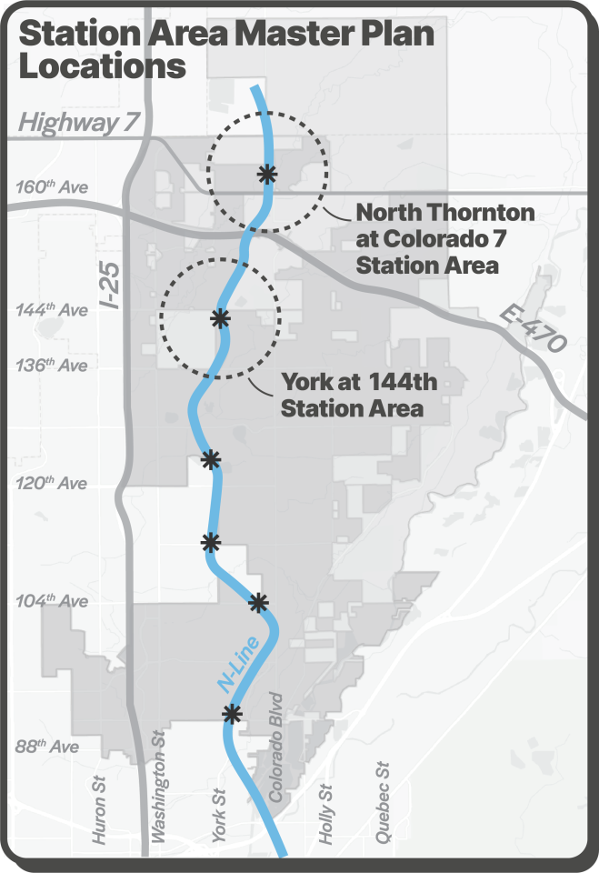 A vicinity map that of the future station areas described on this webpage.
