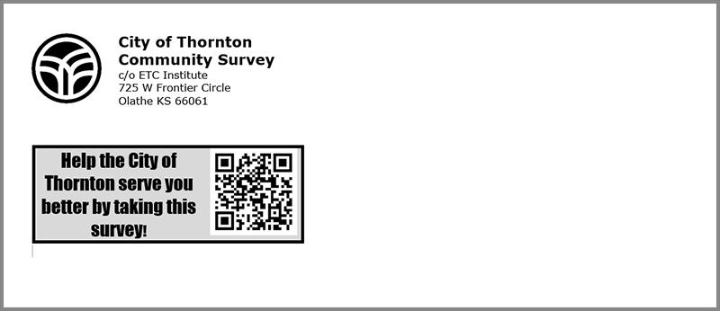 City of Thornton community survey envelope.