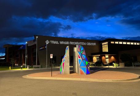 Trail Winds Recreation Center at night.